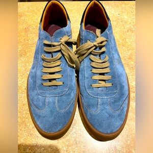 Bruno Magli Blue Suede Sneakers Made In Italy